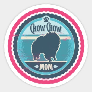 Chow Chow Mom - Distressed Chow Chow Silhouette Design Sticker